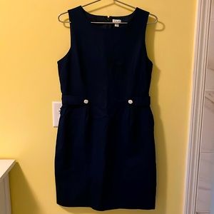 J Crew - sheath dress with gold buttons 12 petite